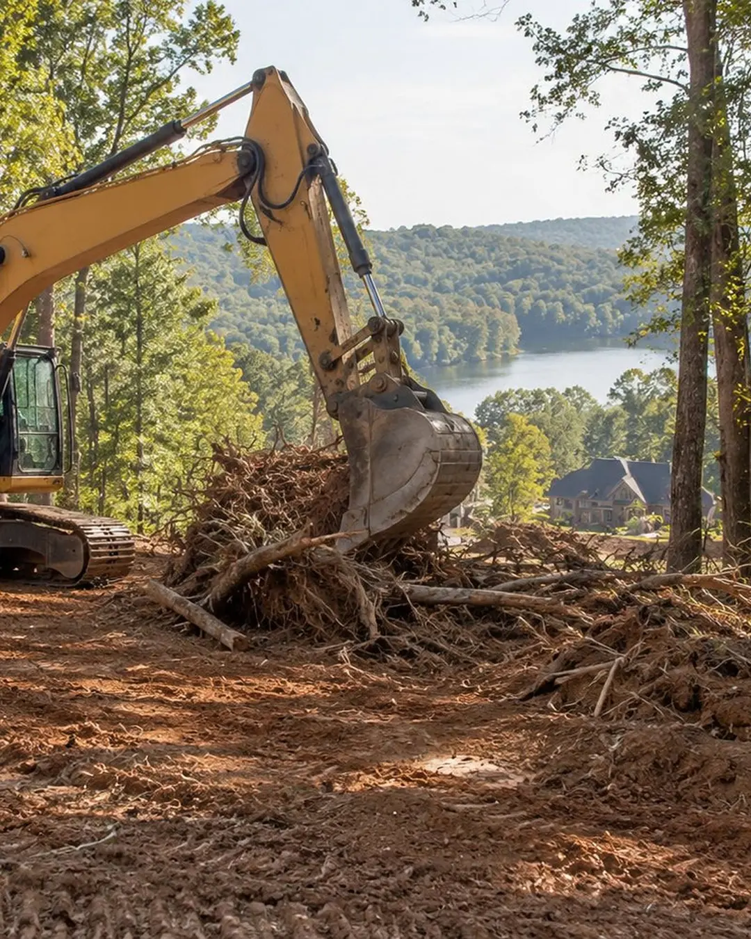 Residential excavation and site grading on an Alabama lot